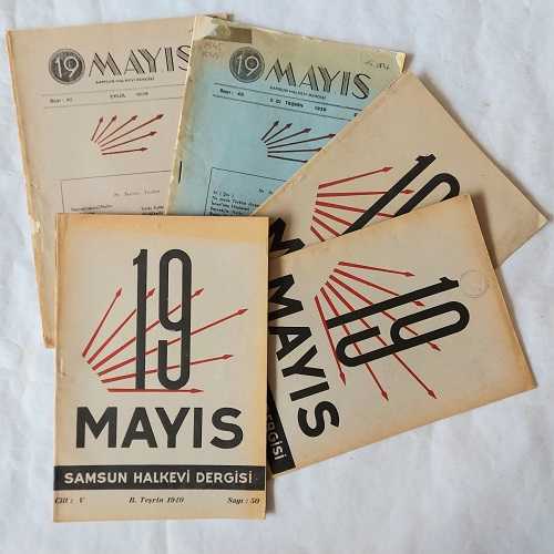 19 MAYIS Samsun Halkevi Dergisi, 1939 - 1946, Sayı: 42, 43, 48, 49, 50, 56-2, 56-3, 60, 61, 62, 69, 73 [12 ADET]