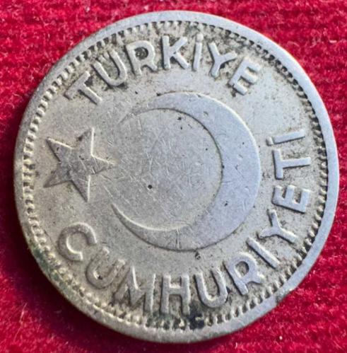 TÜRKİYE CUMHURİYETİ TEDAVÜL EDEN MADENİ PARALAR.. 1944 25 KURUŞ
