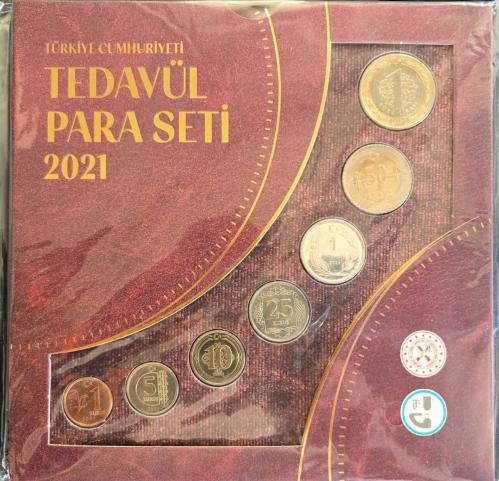 2021 Türkiye Cumhuriyeti Tedavül Para Seti - Orijinal Darphane Ambalajında  - ÇİL SIFIR