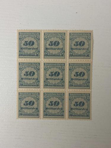 LOT.4 » Almanya Reich 1923 damgasız şarniyersiz 9lu blok