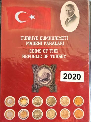 2020 Türkiye Cumhuriyeti Madeni Para Seti - Nostaljik ve Güncel Karma Özel Klasöründe - ÇİL SIFIR