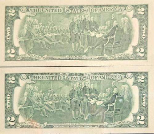 Amerika Birleşik Devletleri (ABD) 2 Dolar Banknot Çifti - Seri Takipli - Seri 2017 A (ÇİL)