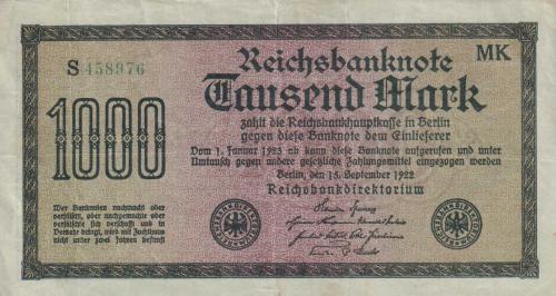 Almanya 1922 Bin Mark ÇT+