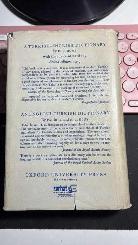 THE CONCISE OXFORD TURKISH DICTIONARY - A.D. ALDERSON FAHİR İZ - OXFORD UNIVERSTY PRESS 1980 - CİLTLİ ŞÖMİZLİ ...