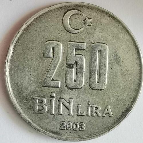 TÜRKİYE  2003    250  BİN LİRA