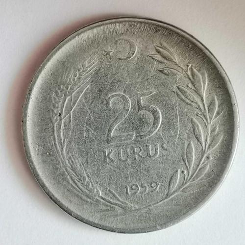 TÜRKİYE  1959   25 KURUŞ
