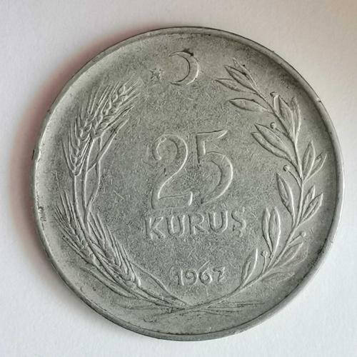 TÜRKİYE  1967   25 KURUŞ