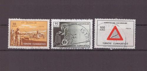 1969 Kalkınan Türkiye Konulu Sürekli Seri Damgalı Valörleri - TD414