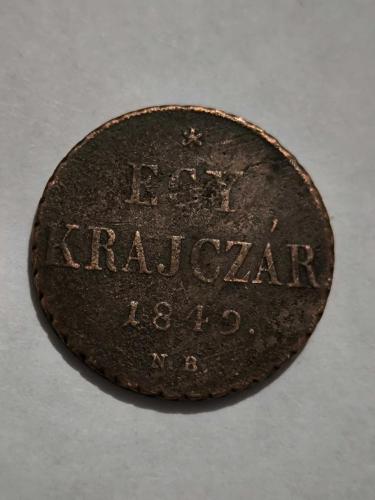 1 Krajcar 1849 Avusturya-Macar Forinti  Yabancı Madeni Para