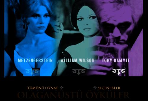 olağanüstü öyküler dvd (pc'de denenmiştir) brigitte bardot alain delon jane fonda terence stamp (3 kısa film 3 yönetmen) edgar allan poe (fellini - malle - vadim)