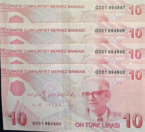 9. Emisyon 10 Türk Lirası - G001 Sıralı Takip Grubu - (ÇİL)