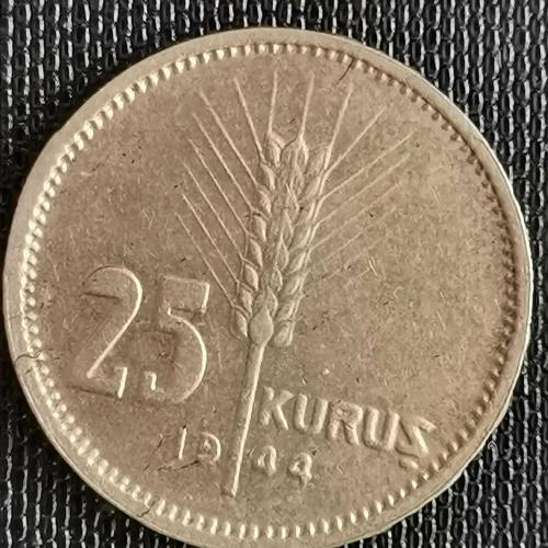 TÜRKİYE  1944      25  KURUŞ