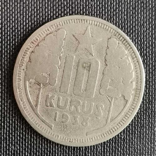 TÜRKİYE  1938     10   KURUŞ