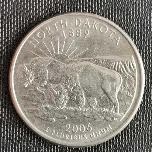 AMERİKA  2006  P    25 CENT  ÇEYREK DOLAR  NORTH  DAKOTA