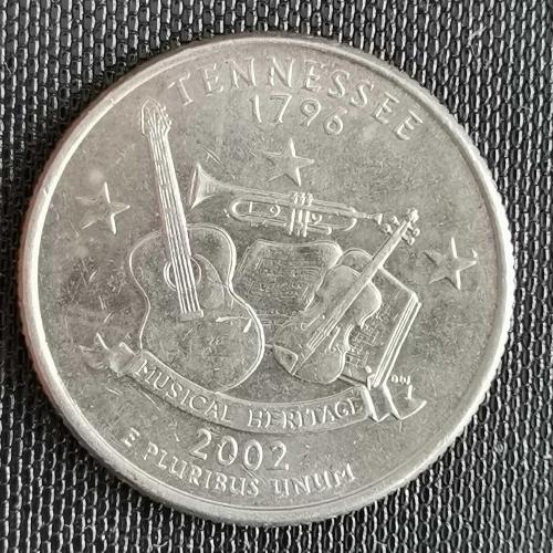 AMERİKA  2002  D    25 CENT  ÇEYREK DOLAR   TENNESSEE