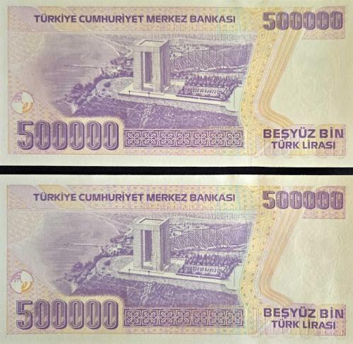 7. Emisyon 500.000 Türk Lirası - M01 ve M02 Kısa Seri Grubu Takım - (ÇİL)
