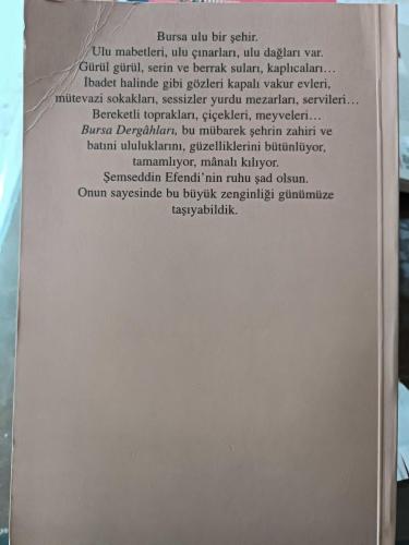 bursa dergahları - yadigar-ı şemsi 1-2 mehmed şemseddin