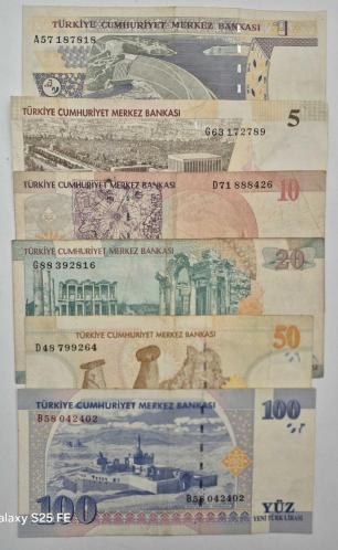 1 YTL İle 100 YTL  Arası 8 Emisyon  6,lı Full Set