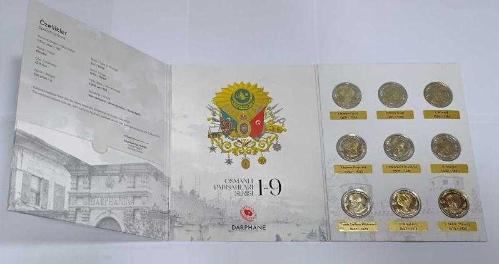 Orijinal Darphane Osmanlı Padişahları Bimetal Hatıra Para Serisi 1-9 sertifikalı