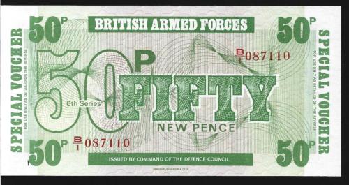 **  İNGİLİZ  ASKERİ  PARASI ( 50 * NEW  PENCE ) 1972 - ÇİL