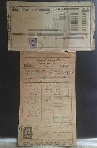 Osmanlı 1921  Üç adet Fiskal döküman