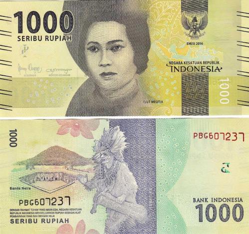ENDONEZYA 1000 RUPİ 2019, P#154, ÇİL, ESKİ YABANCI KAĞIT PARA