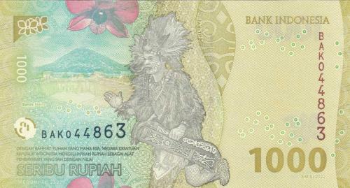 ENDONEZYA 1000 RUPİ 2023, P#162, ÇİL, ESKİ YABANCI KAĞIT PARA