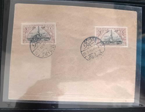 LOT.6 » Osmanlı 1914 İyid-i Milli ( 10 Temmuz Meşrutiyet Bayramı) İzmir ilkgün damgalı zarf
