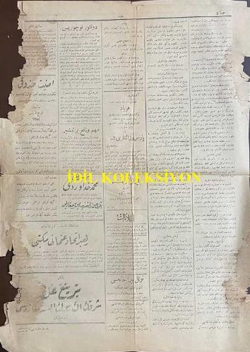 Osmanlıca Alemdar Gazetesi, Orijinal Dönem Basım, (Ottoman Newspaper) - 9 Ocak 1913 - Sayı: 258 - Hicri: 30 Muharrem 1331 - Rumi: 27 Kanun-i Evvel 1328 - Kabinemizin Hal-i Hazırı Hakkında Mütalaat - Kabinemiz Bir Tenkidata Düçar Oluyor, Lakin Metin Bir Usule İstinat Edemeyen Tenkidatın Zerre Ehemmiyeti Yoktur. Biz Görülen Kusurları Kabinemizden Ziyade Heyet-i Umumiyemize Raci Addediyoruz. Esasen Her Tezahürün Tohumunu Sine-i Millette Aramalıdır - Hükümet-i Osmaniye'nin Son Sözü -  İrade-i Seniyyeli Memurin Nizamnamesi - Romanya Ziraat Nazırı İstanbul'da - Reji Meselesi - Müzakerat-ı Sulhiye: Edirne ve Adalar Meselesi - Düvel-i Muazzama'nın Müdahelesi - Tafsilat-ı Harp: Yanya Pişgahında Yeni Hücumlar - Rejinin Temdidi Meselesi Bir Kabine Meselesi Olacak