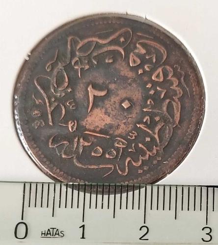 1255-21 SULTAN ABDÜLMECİT 20 PARA ORİJİNAL ÇOK ÇOK TEMİZ 6YY2ZZ1 NADİR