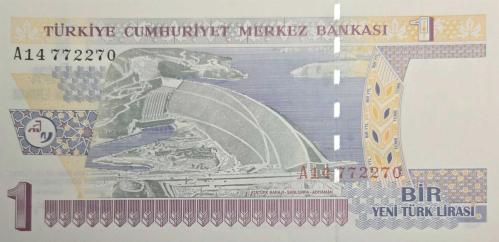 8. Emisyon (YTL) 1 Yeni Türk Lirası - A14 Serisi - ÇİL (UNC)