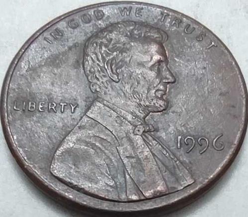 ABD 1996 1 Cent - Abraham Lincoln Portreli, Tarihi Lincoln Anıtı (Lincoln Memorial) Temalı Bakır Kaplama Çinko Penny