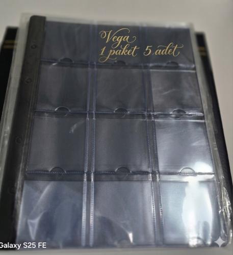 Madeni Kapamalı paralar  için Vega Klasör föyü 5  yaprak 1 paket