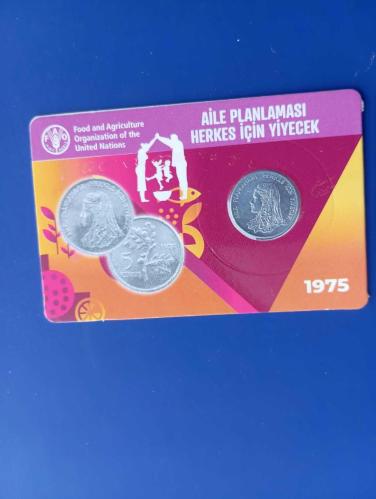 5 KURUŞ 1975, AİLE PLANLAMASI HERKES İÇİN YİYECEK FAO ÇİL AÇIKLAMALI KİTLİ