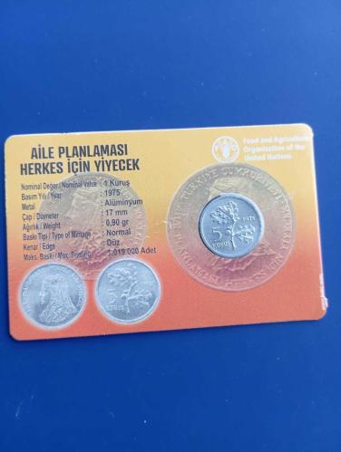 5 KURUŞ 1975, AİLE PLANLAMASI HERKES İÇİN YİYECEK FAO ÇİL AÇIKLAMALI KİTLİ