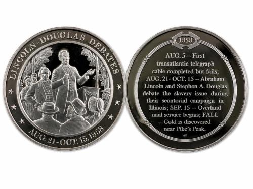 ABD - Lincoln – Douglas Debates 1858 Hatıra Madalyon | Proof Kalite | Koleksiyonluk Nadir Parça - KUTULU