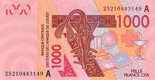 FİLDİŞİ SAHİLİ (BATI AFRİKA DEVLETLERİ) 1000 FRANC 2025 P#115Ay, ÇİL, ESKİ YABANCI KAĞIT PARA