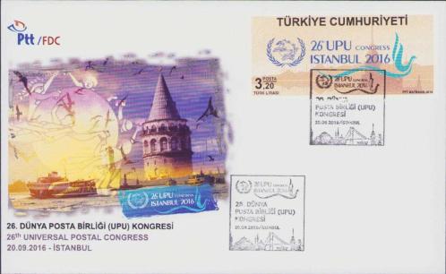 2016 26. DÜNYA POSTA BİRLİĞİ (UPU) KONGRESİ FDC