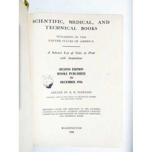 Scientific, medical, and technical books - 1958 / Kitap