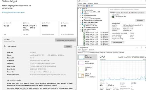 Dente PC i7,16 Ram,1GB VGA , Asus Anakart , 250 SSD (Performanslı ,Ev Ofis İçin )