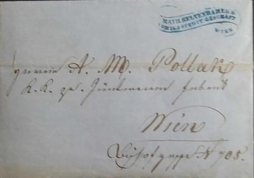 Avusturya  1861 Bağdadi ZARF katlanmış Ticari Mektup Viyana'ya gitmiş  ,Çok Nadir..