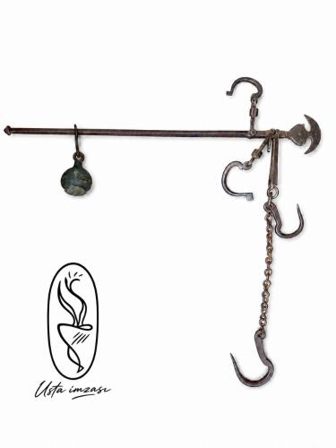 Osmanlı Dönemi Antika El Kantarı / Dövme Demir Terazi – 80 cm, 4,5 kg