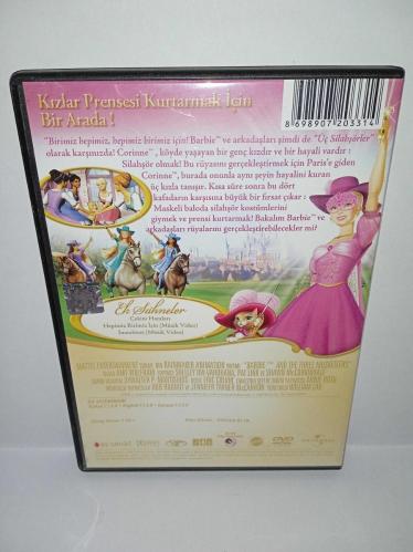 Dvd Barbie ve üç silahşörler Barbie and the three musketeers. Orijinal. Türkçe dublaj. Çalışmasını etkilemeyen çizikler var, sorunsuz çalışıyor. Koleksiyonluk