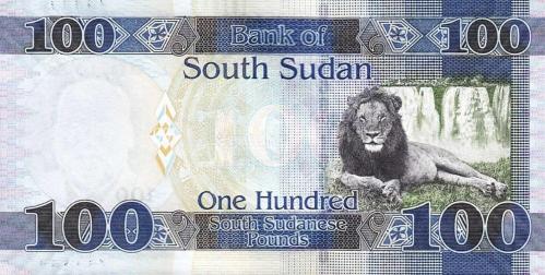 GÜNEY SUDAN 100 POUND 2019, P#15d, ÇİL, ESKİ YABANCI KAĞIT PARA