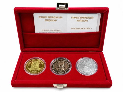 Büyük Türk Hükümdarları Koleksiyon Seti – Metehan, Fatih Sultan Mehmed & Orhan Gazi (Kadife Kutulu)
