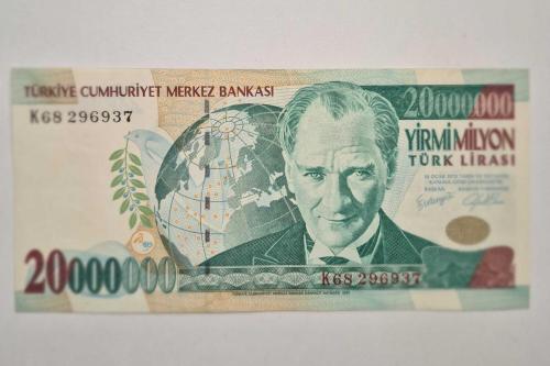 20000000 Türk Lirası 7 Emisyon  Yirmi Milyon  TL Çok Çok ++Temiz  Kondisyon