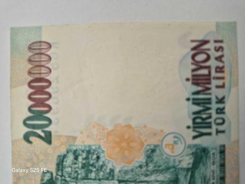 20000000 Türk Lirası 7 Emisyon  Yirmi Milyon  TL Çok Çok ++Temiz  Kondisyon