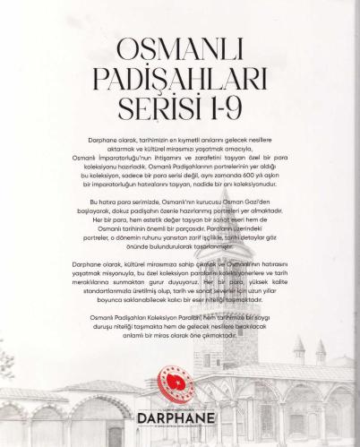 Koleksiyon Ürünü Osmanlı Padişahları Serisi 1-9 orijinal portföyünde