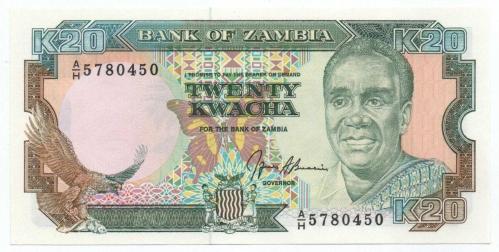 Zambiya 1990-91 Yılı 20 Kwacha çil