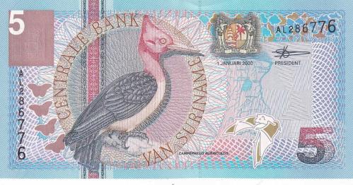 Koleksiyon Ürünü Surinam, 5 Gulden, 2000 çil